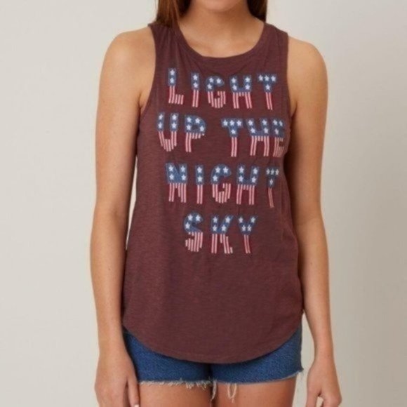 Lucky Brand Tops - Lucky Brand Light Up The Night Sky Embroidered Cotton Tank Top